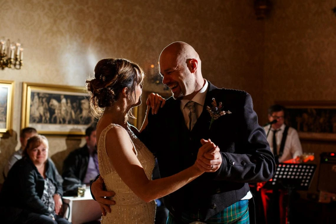 newlyweds' first dance in The Sir Alexander Room