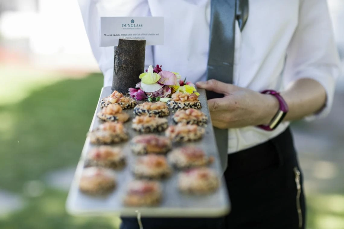 canapes being served on a platter