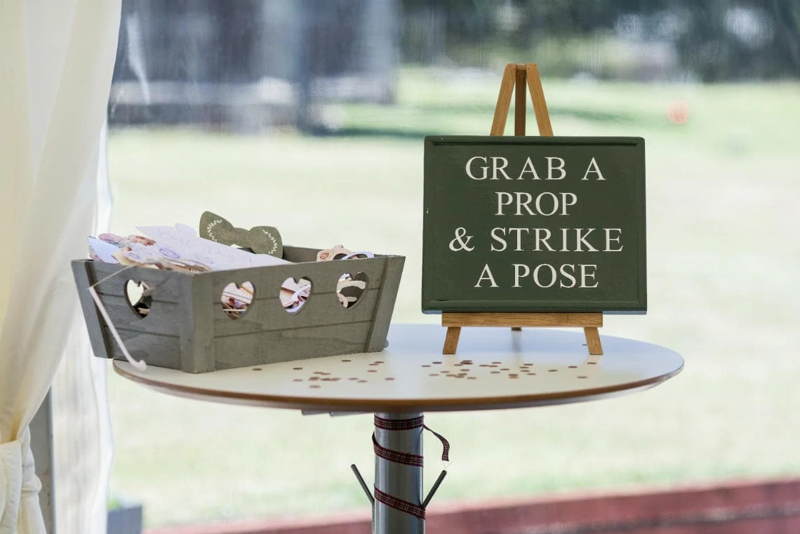 Dunglass Estate props and sign saying grab a prop and strike a pose