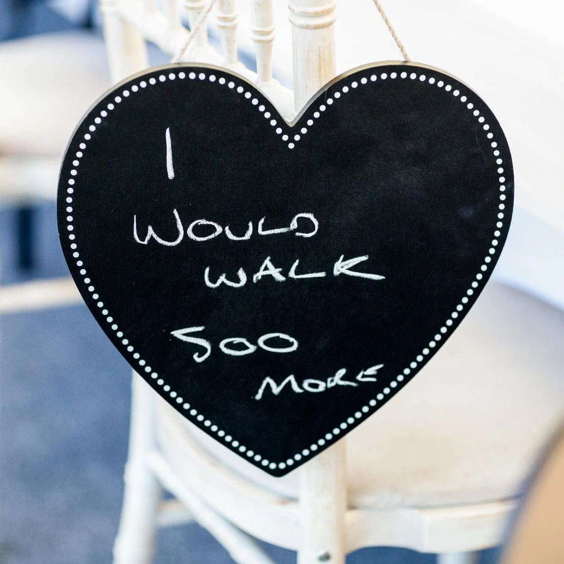 black love heart sign saying 'I would walk 500 miles'