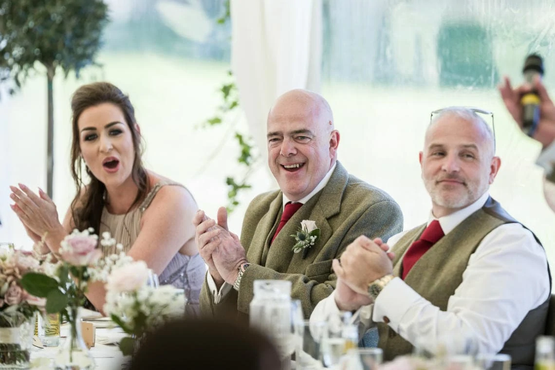 top table clapping at the end of father of the bride speech