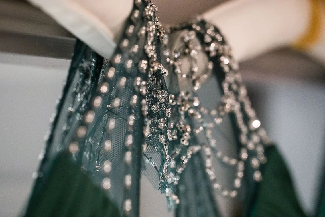 green bridesmaids dresses crystal detail