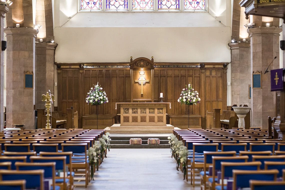 interior of church looking towards altar