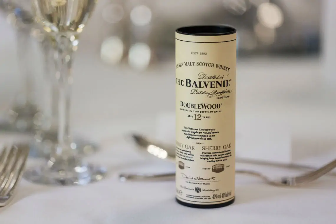 Detailed shot of whisky wedding favour