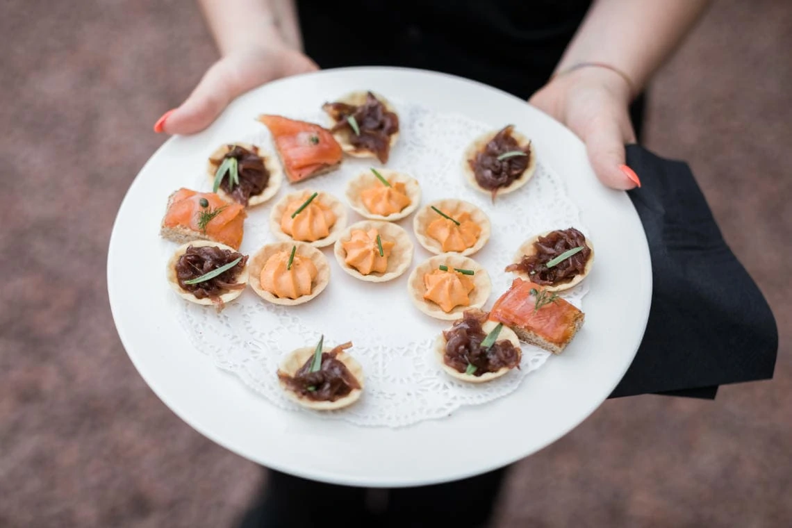 canapes on a white plate