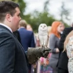 guest holding owl