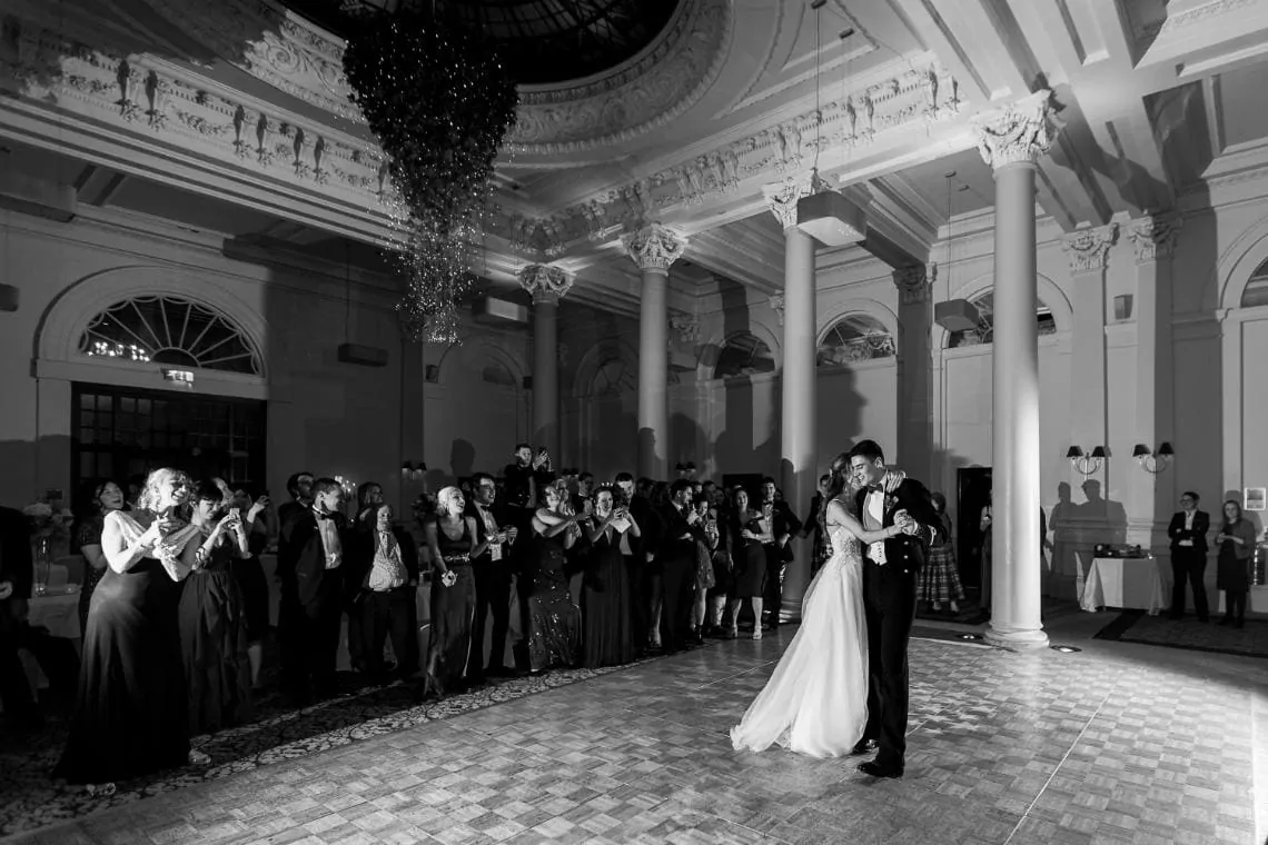 newlyweds' first dance in the King's Hall