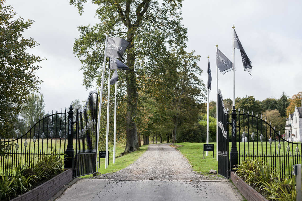 The Parsonage at Dunmore Park wedding venue entrance gate