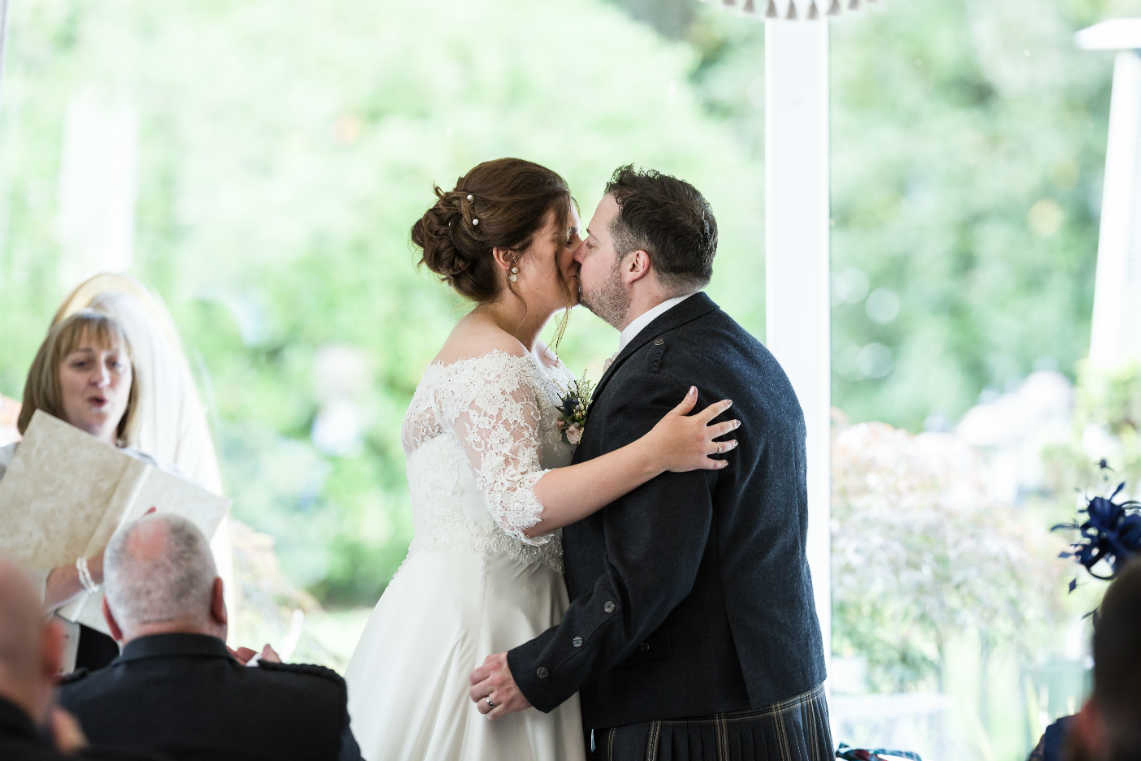 newly-weds' first kiss
