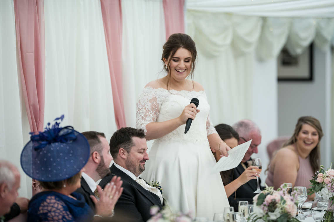 bride gives a speech
