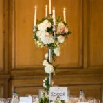 table flowers and candles in the Boardroom